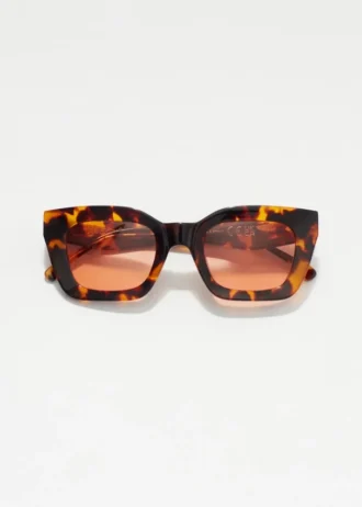 Acetat-Sonnenbrille mit rechteckigem Rahmen