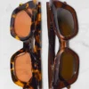 Acetat-Sonnenbrille mit rechteckigem Rahmen
