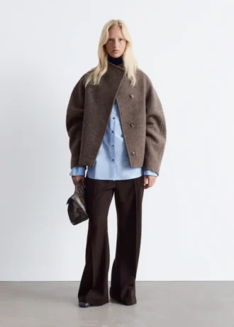 Asymmetrische Wolljacke