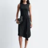 Asymmetrisches Midikleid aus Satin