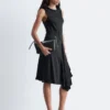 Asymmetrisches Midikleid aus Satin