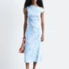Asymmetrisches Midikleid mit Paisley-Muster