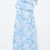 Asymmetrisches Midikleid mit Paisley-Muster