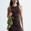 Asymmetrisches Midikleid mit Rüschen