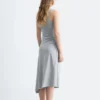 Asymmetrisches Midikleid mit Rüschen