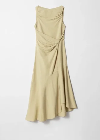 Asymmetrisches Midikleid mit Wickelknoten
