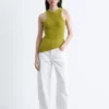 Asymmetrisches Tanktop aus Rippenstrick