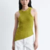 Asymmetrisches Tanktop aus Rippenstrick