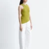 Asymmetrisches Tanktop aus Rippenstrick