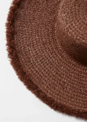 Ausgefranster Raffia-Strohhut