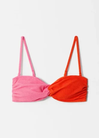 Bandeau-Bikini-Oberteil mit Struktur