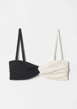 Bandeau-Bikini-Oberteil mit Struktur