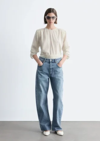 Barrel-Jeans mit weitem Bein