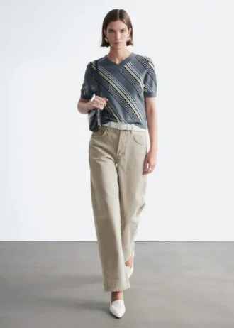 Barrel-Jeans mit weitem Bein