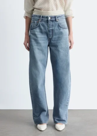 Barrel-Jeans mit weitem Bein