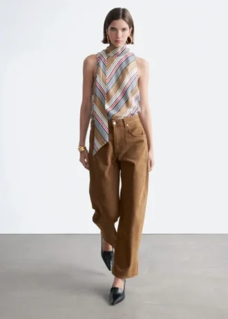 Barrel-Jeans mit weitem Bein