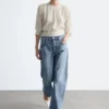 Barrel-Jeans mit weitem Bein