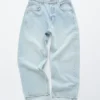 Barrel-Jeans mit weitem Bein
