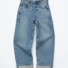 Barrel-Jeans mit weitem Bein