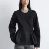Baumwoll-Peplum-Oberteil
