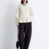 Baumwoll-Peplum-Oberteil