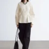 Baumwoll-Peplum-Oberteil
