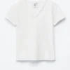 Baumwoll-T-Shirt mit V-Ausschnitt