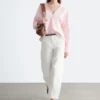 Baumwoll-Twill-Hose mit geradem Bein