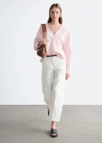 Baumwoll-Twill-Hose mit geradem Bein