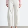 Baumwoll-Twill-Hose mit geradem Bein