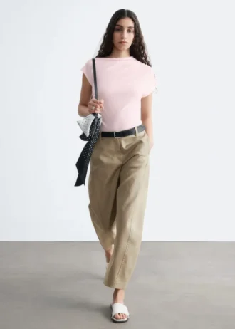 Baumwoll-Twill-Hose mit geradem Bein