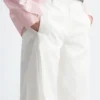 Baumwoll-Twill-Hose mit geradem Bein