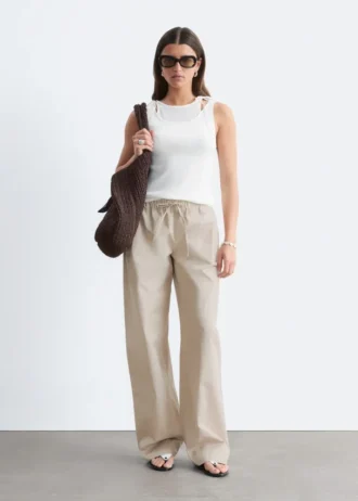 Baumwoll-Twill-Hose mit Kordelzug