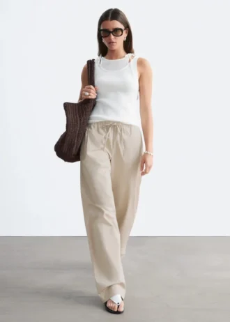 Baumwoll-Twill-Hose mit Kordelzug