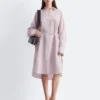 Bedrucktes Midikleid aus Seide und Baumwolle