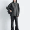 Übergroße Jeans-Bluse