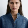 Übergroße Jeans-Bluse