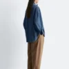 Übergroße Jeans-Bluse