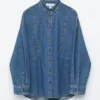 Übergroße Jeans-Bluse