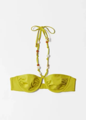 Bikini-Oberteil mit Perlenverzierung im Balconette-Stil