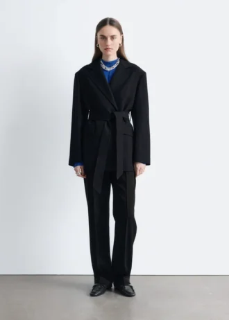 Blazer mit Kordel-Gürtel aus Wolle