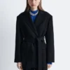 Blazer mit Kordel-Gürtel aus Wolle