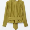 Bluse mit gerafftem Gürtel
