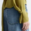 Bluse mit gerafftem Gürtel