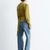 Bluse mit gerafftem Gürtel