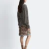 Bluse mit gerafftem Rücken und Bindeband