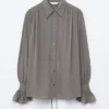 Bluse mit gerafftem Rücken und Bindeband