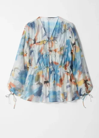 Bluse mit Rüschen und Kordelzug