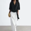 Bluse mit Wickelausschnitt