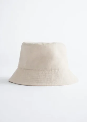Bucket Hat aus Baumwolle und Leinen